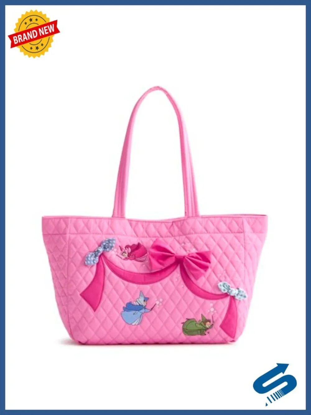 Vera Bradley Reversible Premium Cotton Small Tote with Zipper